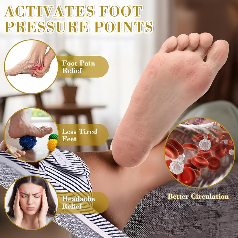 Glitopper Magnetic Acupressure Massage Slippers Acupressure Foot Massager Shoes Reflexology Sandals Gift for Men Women Reduce Feet Neuropathy Pain Relief(Us Women 8.5-10.5/ Men 7-9,White) - Image 4